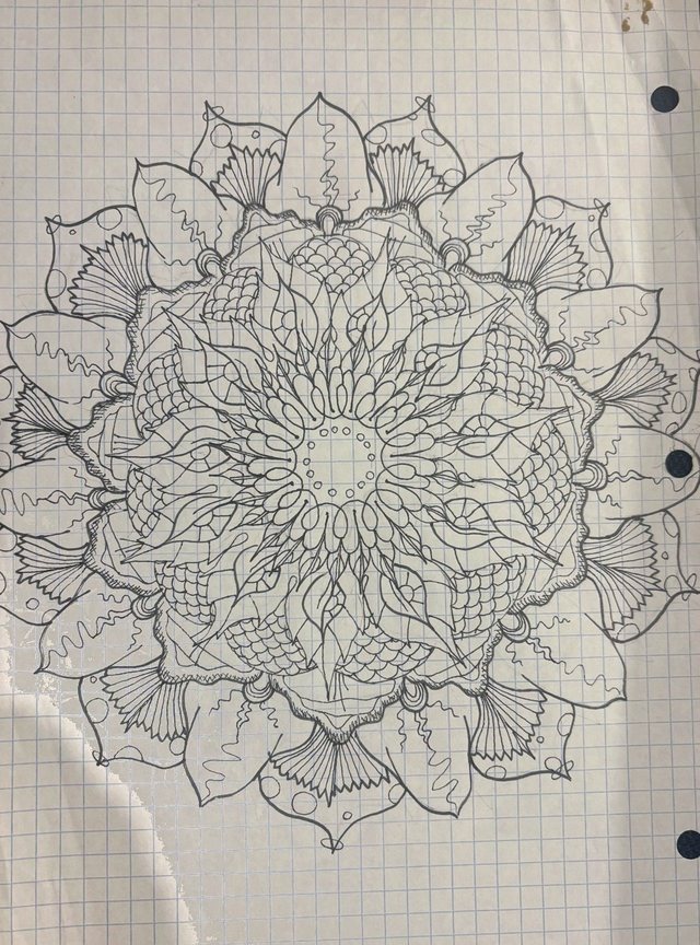 Black and white floral mandala