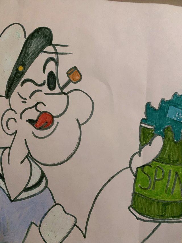 Popeye character drawing