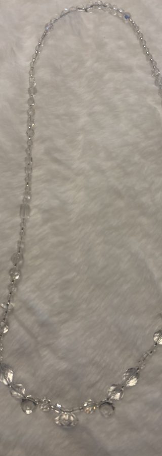 All-clear faceted crystal beaded necklace